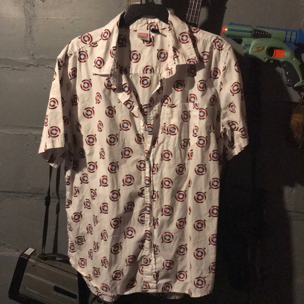 Marvel Captain America short sleeve button down